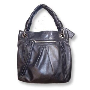 COACH Parker Leather Hobo Handbag Black Buttery Soft Gelato Pleated 13416